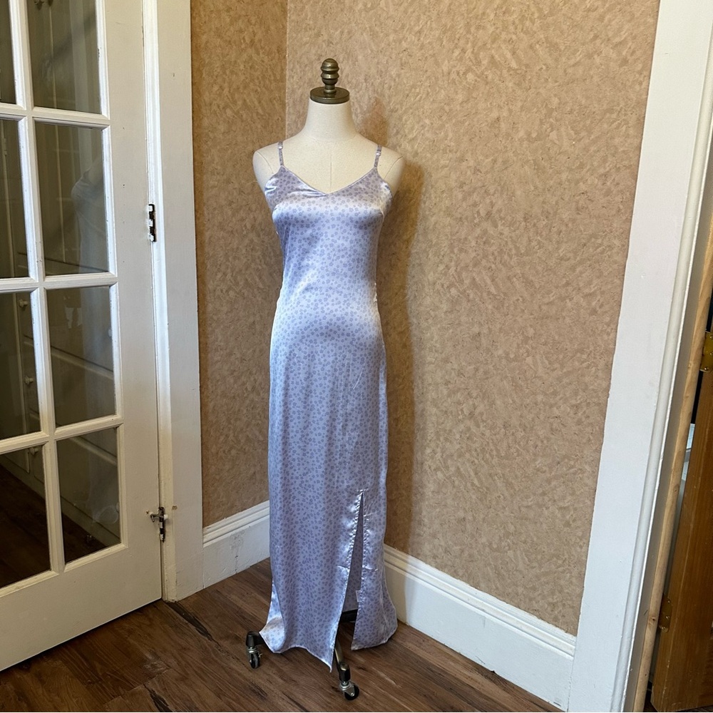 NWT ASOS Heartbreak satin cami maxi dress with side slit in lilac ditsy floral